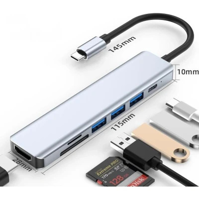 Afbeelding van 7 in 1 Hub USB Type C Universeel 4k
