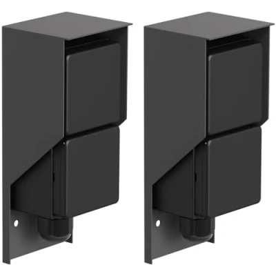 Afbeelding van ledscom.de 2 stuks PIWI opbouwcontactdoos voor buiten, IP44, voudig, antraciet, verticaal