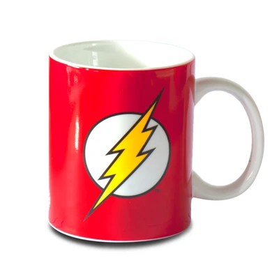 Afbeelding van LOGOSHIRT DC Comics Flash Logo Porseleinen mokken Koffiemokken rood Gelicentieerd origineel ontwerp
