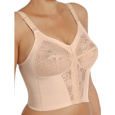 Afbeelding van SUSA BH zonder beugel Longline Classics I Beugelloze beha met vrouwelijke look door kanten inzetstuk Semi transparante 3 delig genaaide cups, nude, 115D