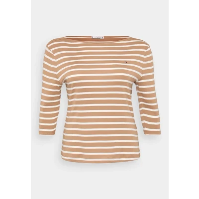 Afbeelding van Tommy Hilfiger Curve SLIM CODY BOAT 3/4 Longsleeve, Dames, Maat: 46, Hickory/ecru