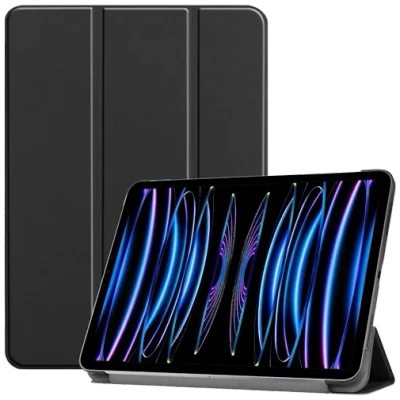 Afbeelding van Just in Case Bookcase hoesje geschikt voor iPad Pro 13 (M4) Effen Zwart Kunstleer