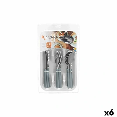 Afbeelding van Bestekset Grijs Zilverkleurig Roestvrij staal Plastic (6 Stuks)