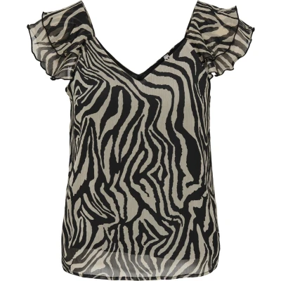 Afbeelding van ONLY Onlasta LIFE Capsleeve V NECK Blouse black, Dames, Maat: Small, Black