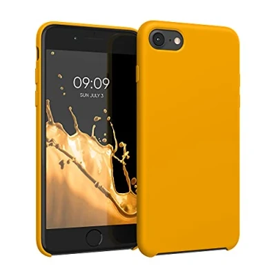 Afbeelding van kwmobile telefoonhoesje geschikt voor Apple iPhone SE (2022) / (2020) 8 7 Hoesje met siliconen coating Smartphone case in abrikoos