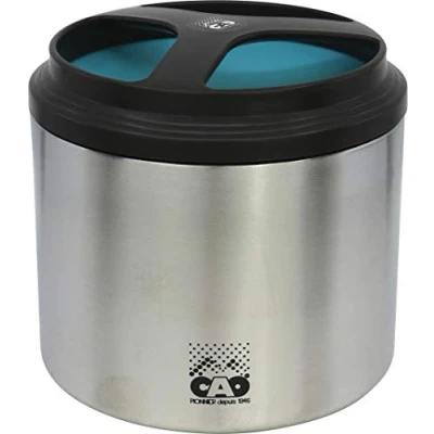 Afbeelding van CAO Lunchbox, geïsoleerd, eenvoudig, 1 liter, voor kamperen en wandelen, volwassenen, uniseks, blauw, hoogte 12,3 cm