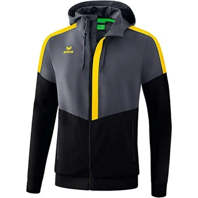 Afbeelding van Erima Squad tracktop jack met capuchon slate grey/zwart/geel 34 / XL