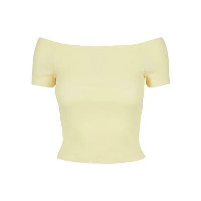 Afbeelding van Urban Classics OFF Shoulder Tshirt basic, Dames, Maat: 4XL, Softyellow