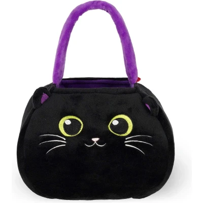 Afbeelding van Legami Snoeptas, snoepzak, Halloween zak voor snoep, mand snoep of zuur, van stof en opvouwbaar, Kitty