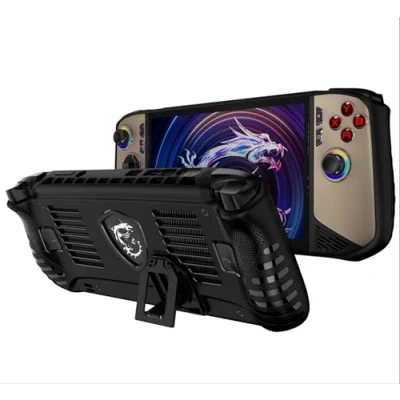 Afbeelding van GIOPUEY Hoes compatibel met MSI Claw 8 AI+ standaard zacht TPU frame antislip gemakkelijk vast te pakken zwart