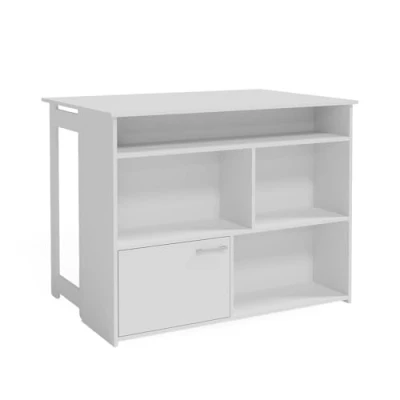 Afbeelding van Vicco Bartafel Dominic, Wit, 116 x 37 cm 4x open vakken en 1x deur