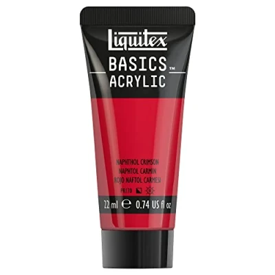 Afbeelding van Liquitex 8870470​ Basics acrylverf Naphtol Crimson, 22 ml tube, lichtecht, waterbestendig, voor het schilderen en decoreren van hout, metaal, keramiek, kunststof, canvas
