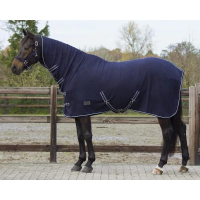 Afbeelding van QHP Basic fleece deken blauw maat:155