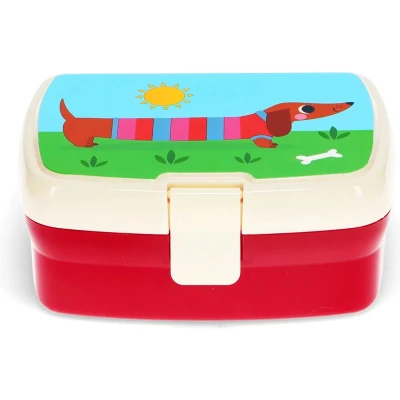 Afbeelding van Rex london broodtrommel met vakjesblad sausage dog