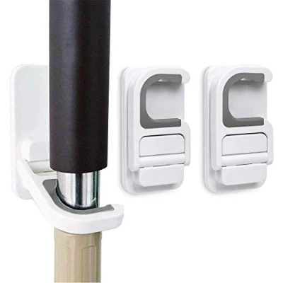 Afbeelding van Tinkeep Bezem Houder Mop &amp; Grippers Zelfklevend Geen Boren Super Anti Slip en Stofpan Hanger Wall Mount Mops Rakes 3 stks