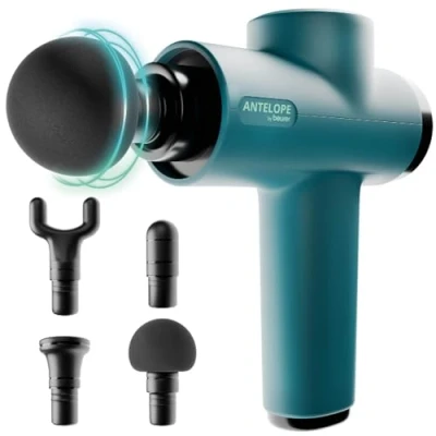 Afbeelding van Antelope BOOM massagepistool, compact massagepistool met 4 opzetstukken voor ontspanning en regeneratie, krachtige triggerpointmassage, spiermassageapparaat 5 intensiteitsniveaus &amp; batterij