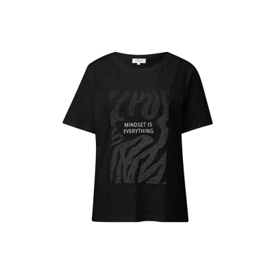Afbeelding van s.Oliver Tshirt print, Dames, Maat: 32, Schwarz