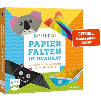 Afbeelding van Bastel Kids Papierfalten im Quadrat: Bastelblock mit über 40 Papieren zum Sofort Loslegen für Kinder ab 3 Jahren
