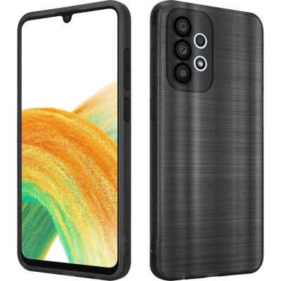 Afbeelding van Cadorabo Hoesje geschikt voor Samsung Galaxy A33 5G in Brushed Zwart Beschermhoes Case Cover van flexibel TPU silicone design