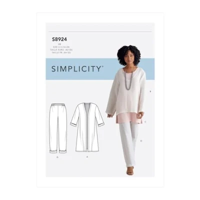 Afbeelding van Simplicity SS8924U5 S8924 Damesjack, bovenstuk, tuniek en broek om te bekleden, U5 (44 46 48 55) (16 18 20 22 24)