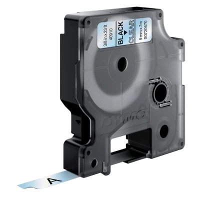 Afbeelding van Dymo 40910 (S0720670) Tape Zwart op transparant (9 mm)