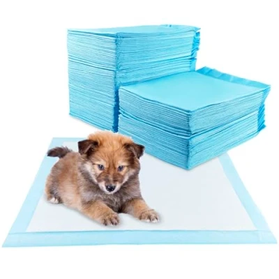 Afbeelding van Tekenewbse incontinentie bedonderlegger, 100 stuks, 60 x cm, onderlegger, wegwerp, puppyonderleggers, pinkmat, training, lekvrij, 5 laags design met sneldrogend oppervlak