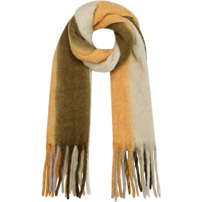 Afbeelding van Yehwang Wintersjaal ombré kleuren bruin/geel Polyester