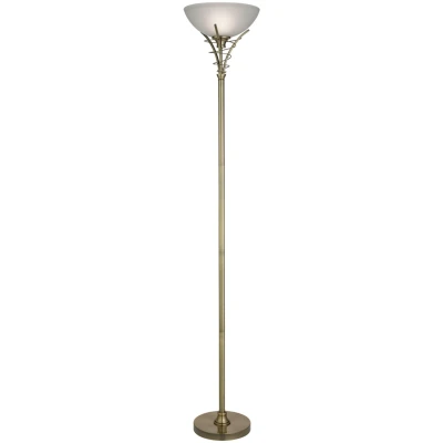 Afbeelding van Searchlight Tijdloze vloerlamp LINEAS, antiek messing