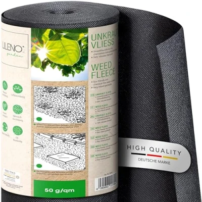 Afbeelding van LILENO HOME Onkruiddoek, tuindoek tegen onkruid, 25 m², 50 g/m², onkruidfolie, waterdicht, scheurvast, onkruidvlies UV bestendig, 1 m x