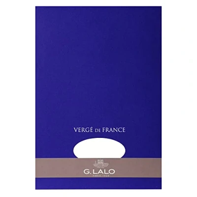 Afbeelding van Clairefontaine Ref 12750L G.Lalo Plain Laid Paper Sheets (Pad van 50) A4 (210 x 297mm) formaat, 100gsm 25% katoenpapier, Vergé de France, PEFC gecertificeerd extra wit