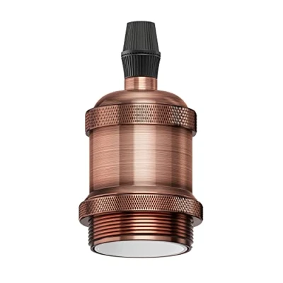 Afbeelding van ledscom.de E27 fitting RETRA, brons, 230V AC, max. 60W, vintage, loft, retro, Edison, 1 lamps, decoratieve lamp, oud, antiek, industriële look, trend, staal, fitting, retro