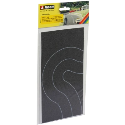 Afbeelding van Noch 60707 H0 universele curve Landstr.asfalt, 2 stuks