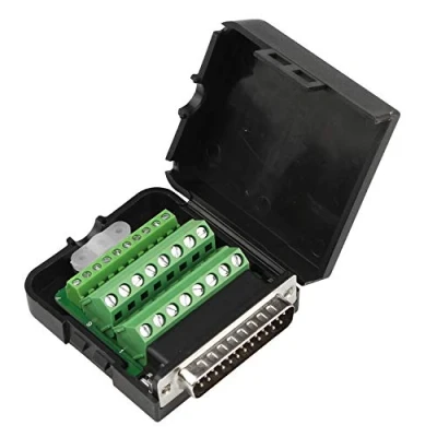 Afbeelding van Futheda D SUB DB25 Mannelijke Breakout Board Adapter Connector 25 pin Solderless seriële poort naar Terminal Signaal Module Lange bouten en moeren met behuizing
