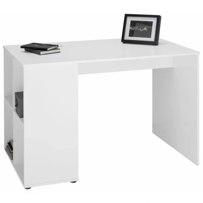 Afbeelding van Bureau met zijschappen 117x72,9x73,5 cm wit