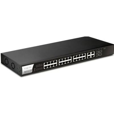 Afbeelding van Draytek VigorSwitch P1280 Managed 10G Ethernet (100/1000/10000) Power over (PoE) Zwart