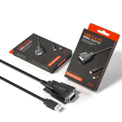 Afbeelding van DriverGenius USB2.0 naar Seriële RS232 Kabel DB9 Adapter Compatibel met Windows 11 &amp; macOS 15 (3 x LED&#039;s, 2 Stuks/1 Verpakking)