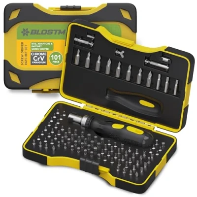 Afbeelding van BLOSTM 101 delige magnetische ratel schroevendraaier &amp; beveiliging bit set multifunctionele Cr V 1/4&quot; bits adapters (Hex, ster etc) voor doe het zelf, computer elektronica