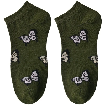Afbeelding van Clayre &amp; Eef Grappige Sokken one size Groen Polyester Vlinders