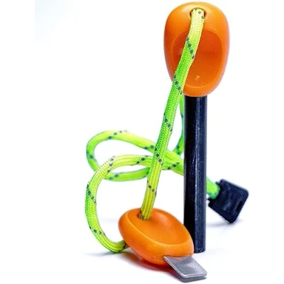 Afbeelding van aZengear Vuurstaal, magnesium vuursteen outdoor (65 mm lang x ⌀9 mm) met fluorescerend paracord 10.000 ontstekingen, vuurstarterset voor noodgevallen, camping, bushcraft