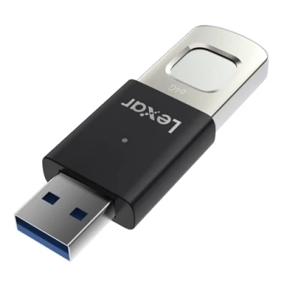 Afbeelding van Lexar JumpDrive Fingerprint F35 PRO 256 GB USB 3.0 flashdrive, tot 400 MB/s lezen/350 schrijven, 10 vingerafdruk ID&#039;s toegestaan, Memory Stick (LJDF35P256G RNBNG)