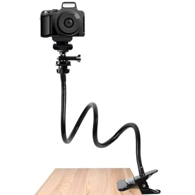 Afbeelding van Faderr Webcam Stand, Verbeterde Flexibele Zwanenhals Arm, Camera Klem voor Logitech C920s, C930e, C920, C922x, C922, Brio 4K, C925e, C615 (zwart)