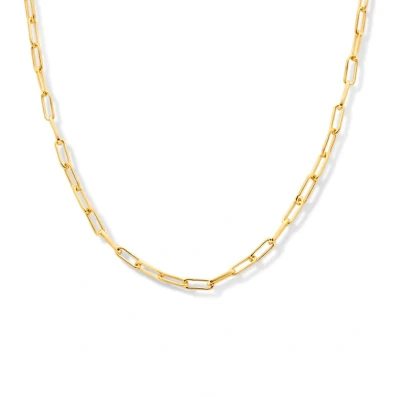 Afbeelding van zilver verguld (geel) collier paperclip vierkante buis 2,3 mm 41 + 4 cm 3 micron 2103168 horloge Goudkleur 45