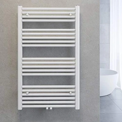 Afbeelding van SONNI Handdoekdroger, radiator, badkamer, middenaansluiting, handdoekwarmer, badkamerverwarming, wit, recht, 60 x 100 cm