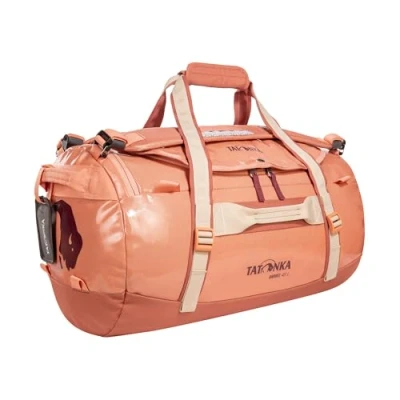 Afbeelding van Tatonka Barrel 45L waterdichte reistas met rugzakfunctie, grote opening, gevoerde bodem en afsluitbare ritssluiting, apricot, 45 Liter, Robuuste opbergbare rugzak schouderbanden