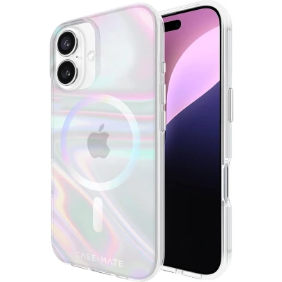 Afbeelding van Case Mate Soap Bubble geschikt voor iPhone 16 Compatible met MagSafe Zeepbel Telefoonhoesje 3 meter valbescherming