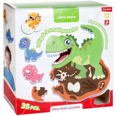 Afbeelding van Toi Toys Little stars foam vloerpuzzel dino, 36st.