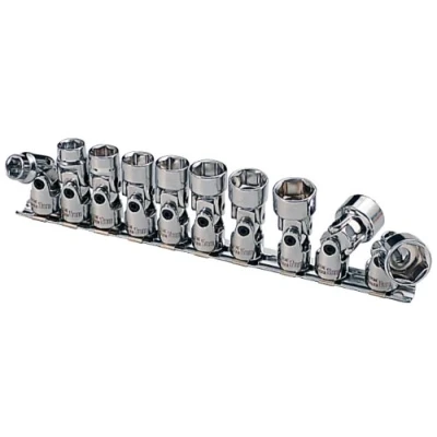 Afbeelding van KS Tools 911.3840 3/8&quot; CHROMEplus Dopsleutelset, zeskant met kniegewricht, 10 dlg, 19mm
