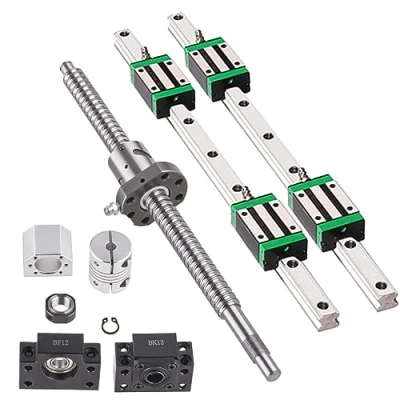 Afbeelding van GooEquip lineaire geleiding HGR20 300 mm rail met 4 stuks glijblokken + 1 stuk SFU1605 kogelomloopspindel kogelmoer, BF12/BK12 ondersteuning, DSG16H, koppeling voor 3D printer CNC machine