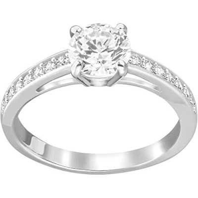 Afbeelding van Swarovski Attract ring, Ronde slijpvorm, Pavé, Wit, Rodium toplaag