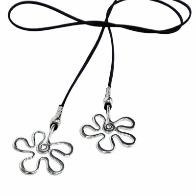Afbeelding van Ketting Bloem verstelbaar suede Charme Bijoux